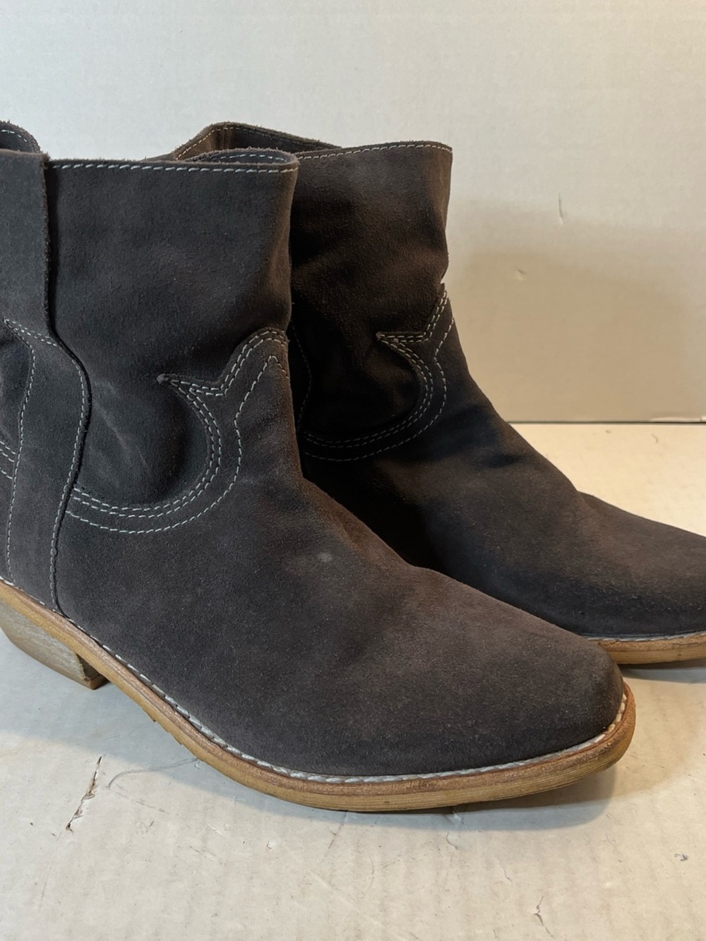 Sam Edelman Dark Chocolate Suede Western Ankle Boots